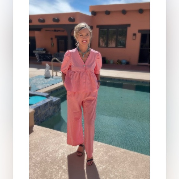 NWT 2PC PINK PANT & BABYDOLL TOP SET-S - Picture 4 of 14